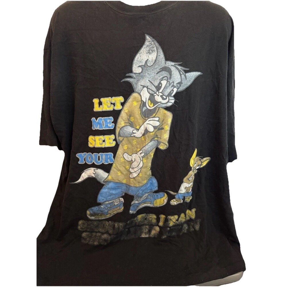 VTG Tom & Jerry Let Me See Your Shoulder Lean Hip Hop Rap Tee T-Shirt Size 4XL